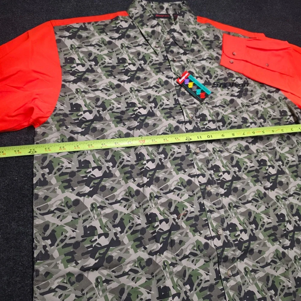 Snap-on Tools Mens Camo Orange Work Shirt Large Wrench Camouflage NWT
